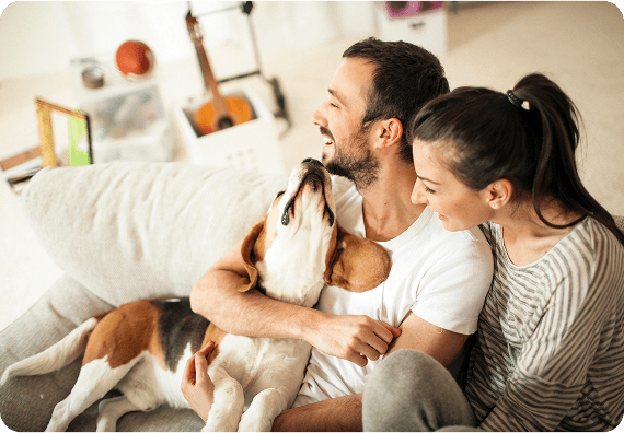 Family with their dog